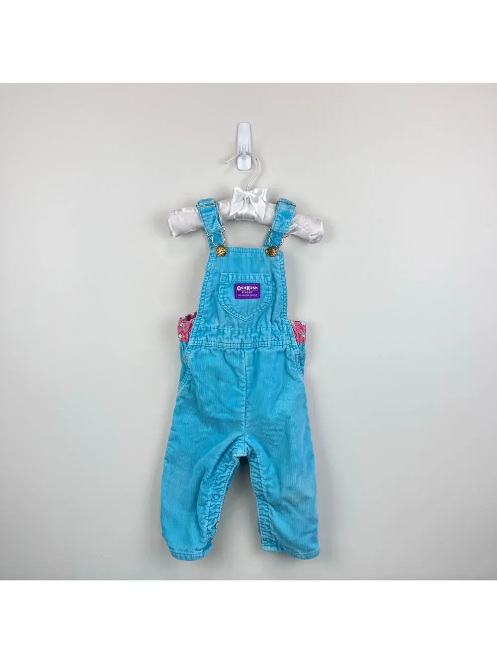 Vintage OshKosh Blue Corduroy Snowman Overalls 24 Months USA